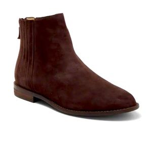 Eileen Fisher suede boots booties flat ankle zipper NWT 8.5. Style: Rich brown